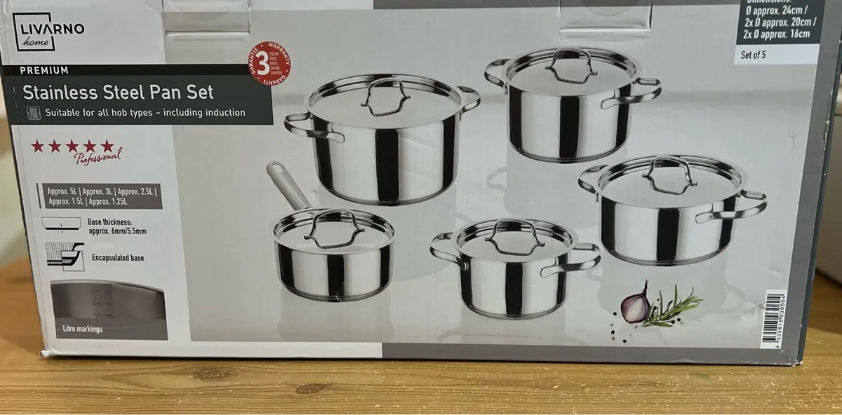 Home Premium Stainless Steel 5 Piece Set livarno. - Image 4
