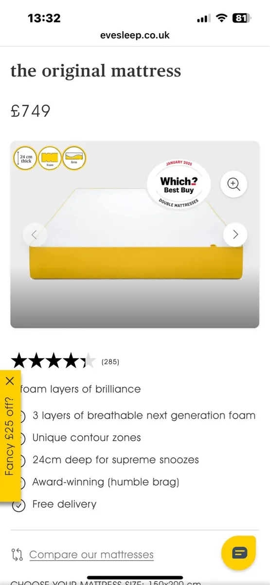5ft Memory Eve Mattress - Image 1