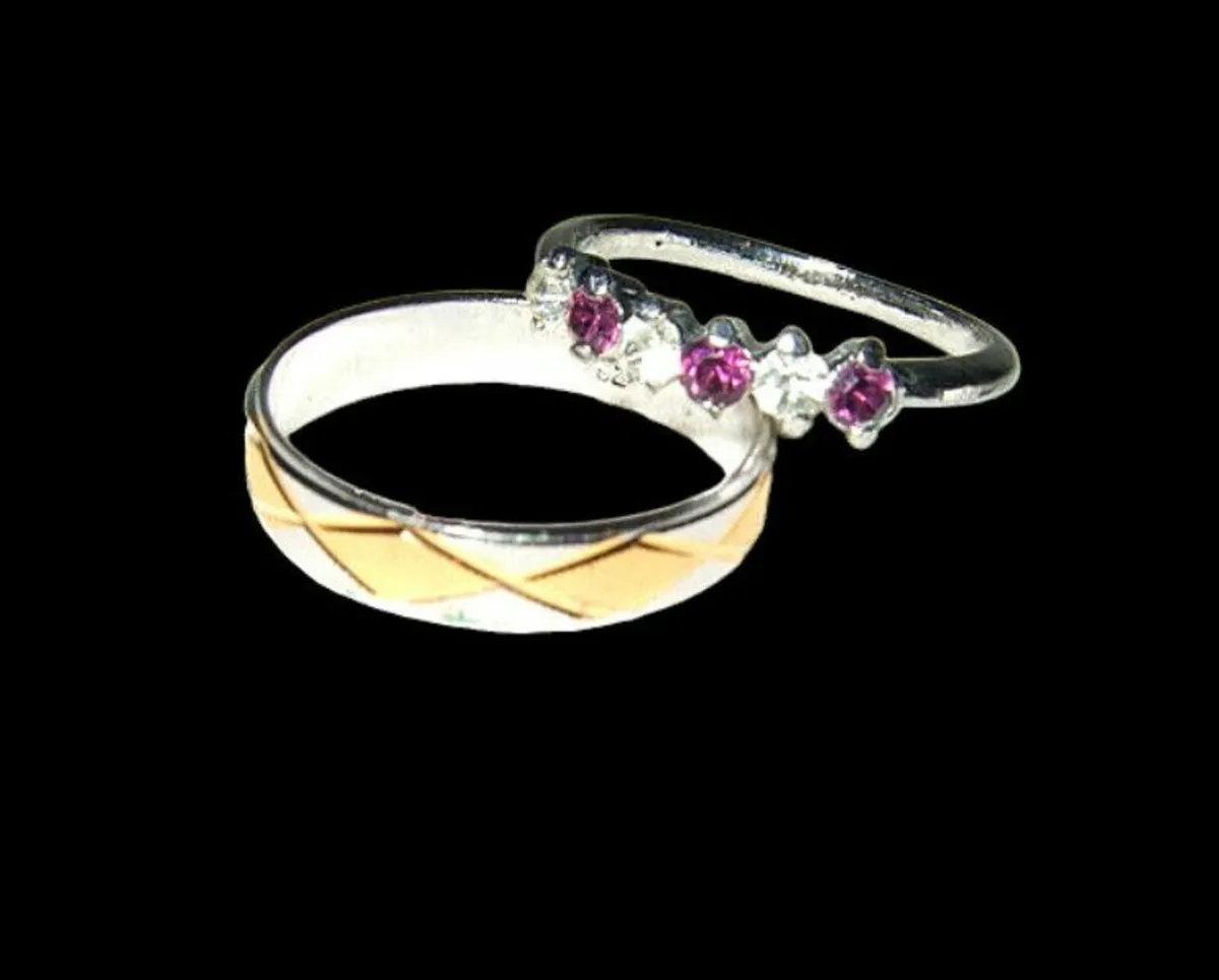 Vintage Hallmarked Wedding and Half Eternity Rings - Image 2