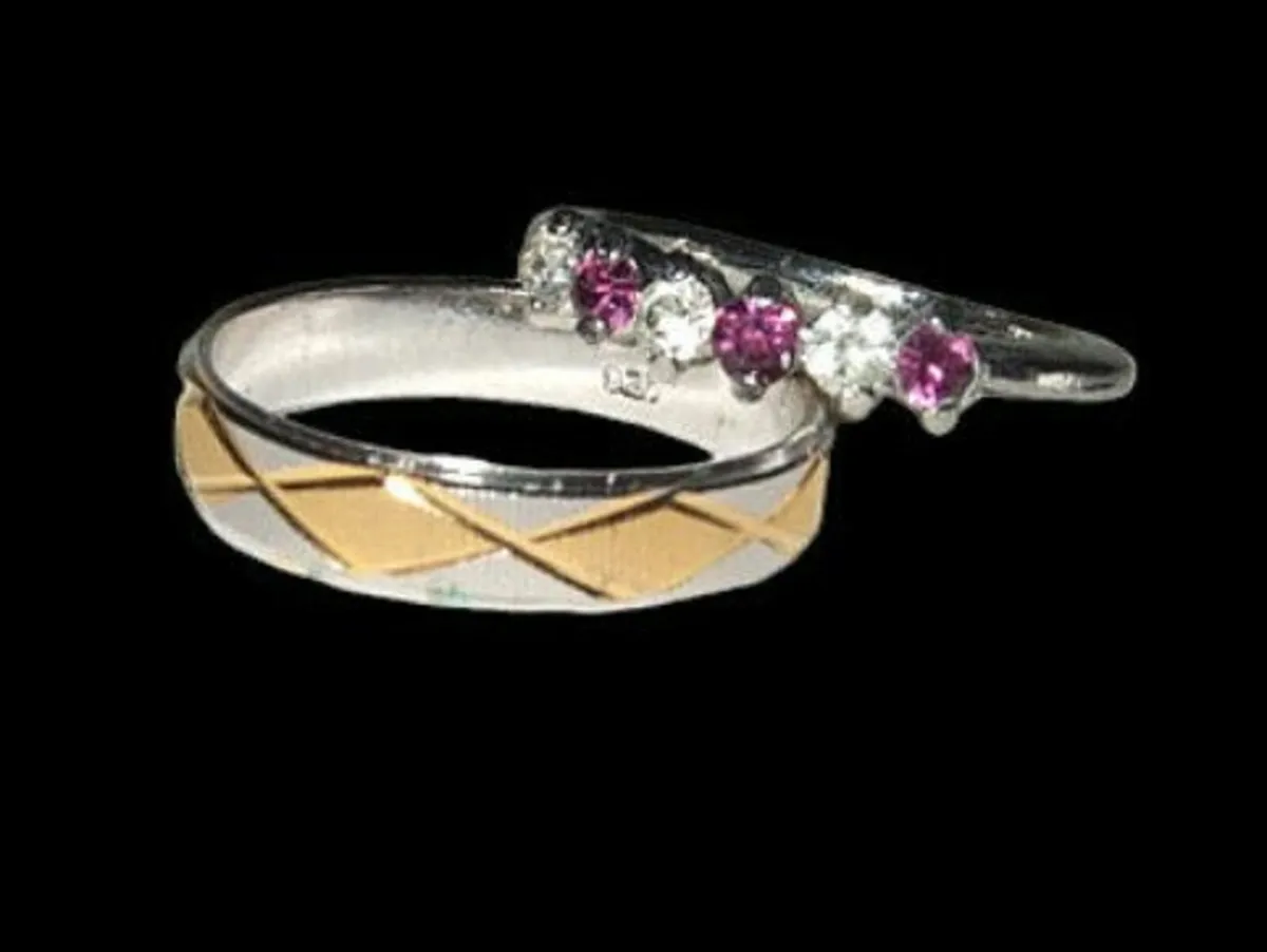 Vintage Hallmarked Wedding and Half Eternity Rings - Image 3