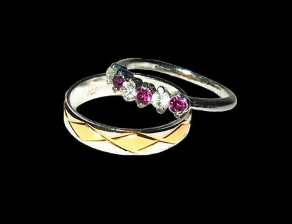 Vintage Hallmarked Wedding and Half Eternity Rings - Image 4