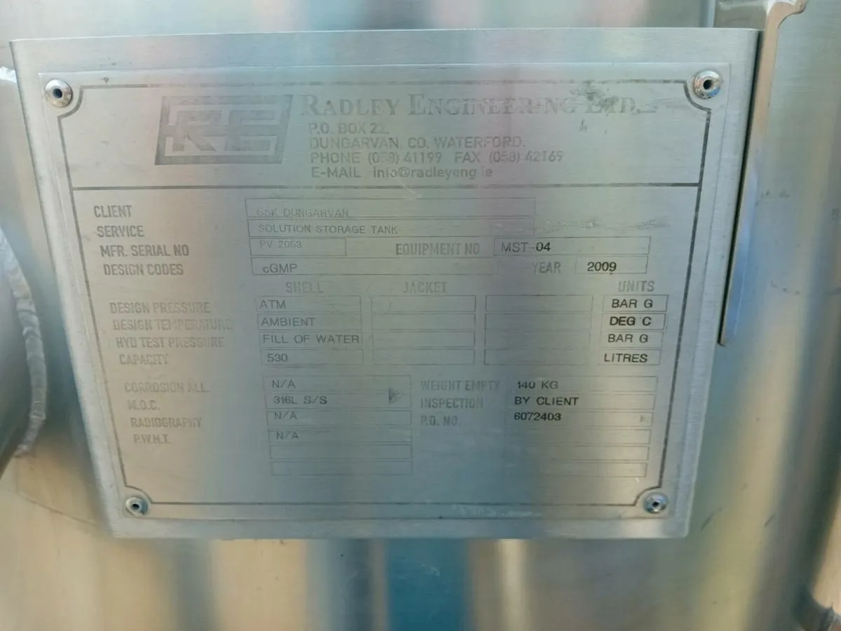 316 L stainless open top tank - Image 3