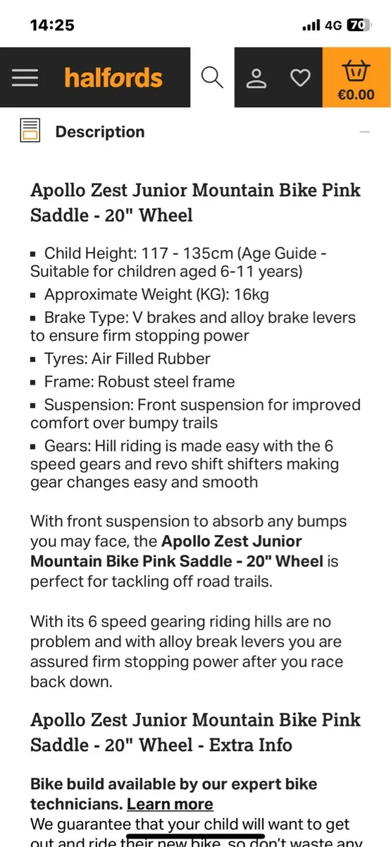 Kids 20 inch bike - Image 3