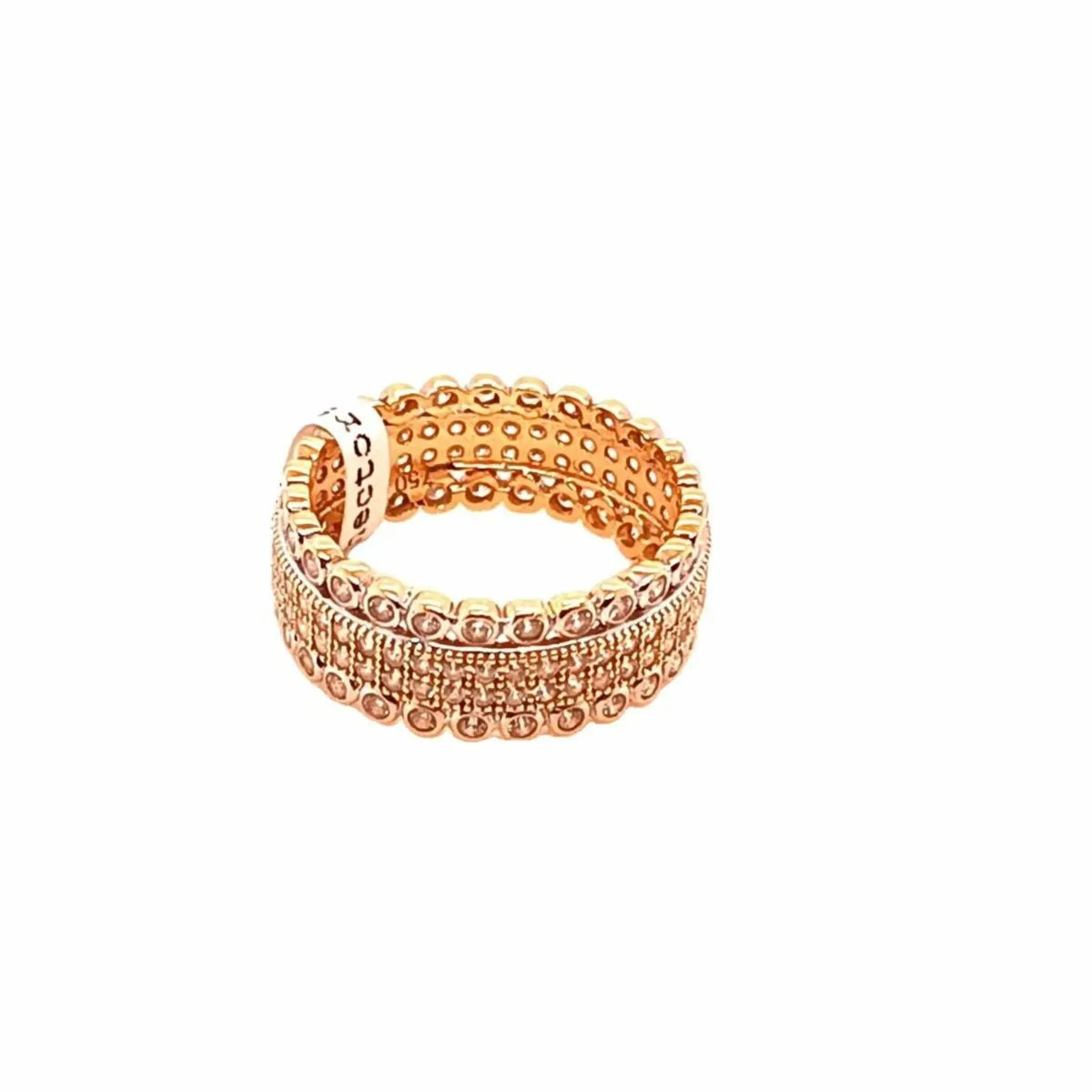 18 k Yellow Gold & Cubic Zirconias Ring Stack - Image 2