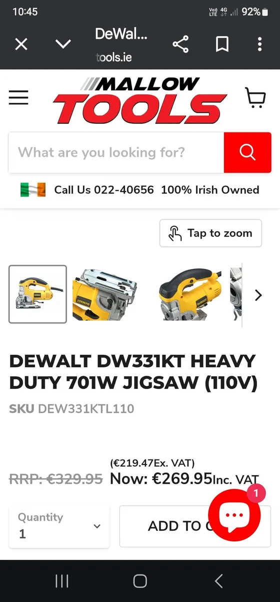 Dewalt 110v Jigsaw (barely used like new) - Image 1