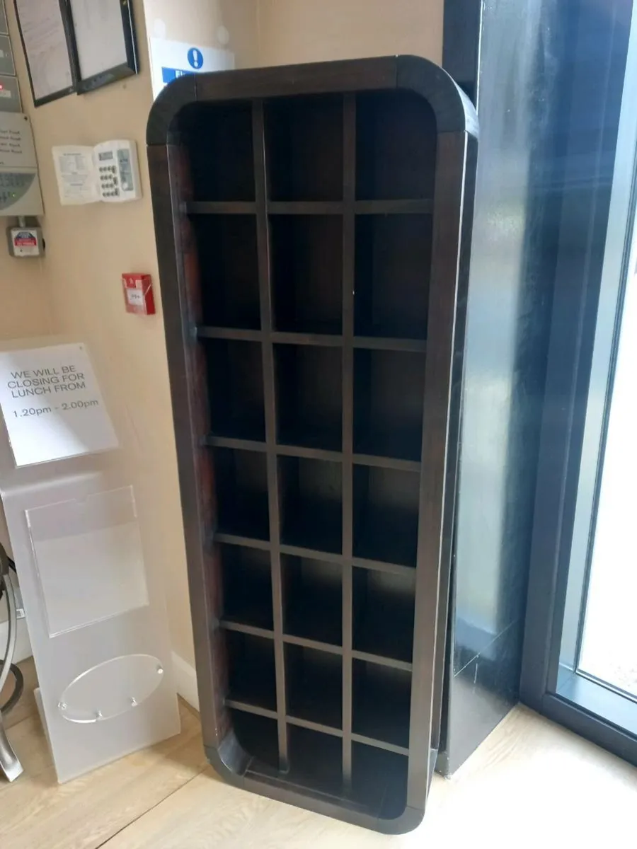 Walnut display shelving unit - Image 1