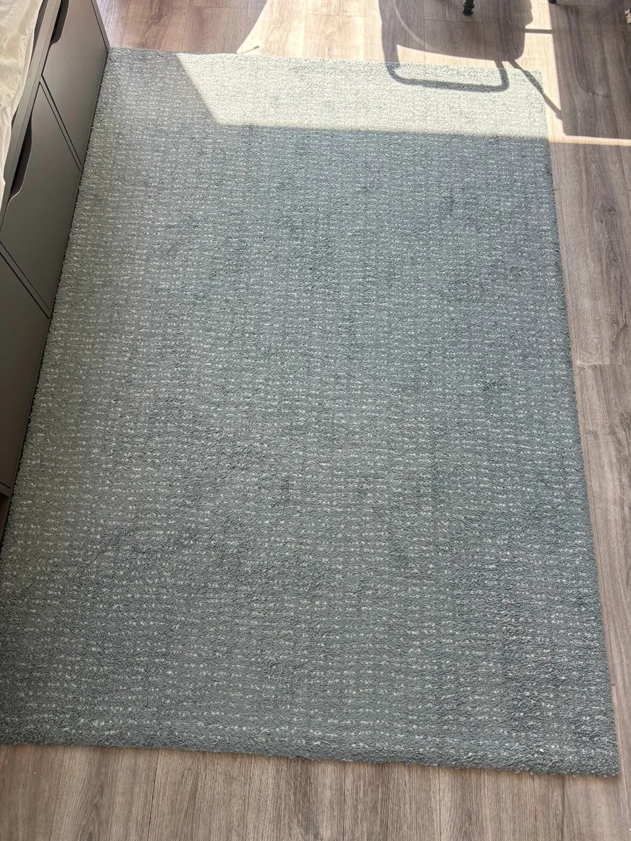 IKEA Langsted light blue low pile rug 133x195cm - Image 1