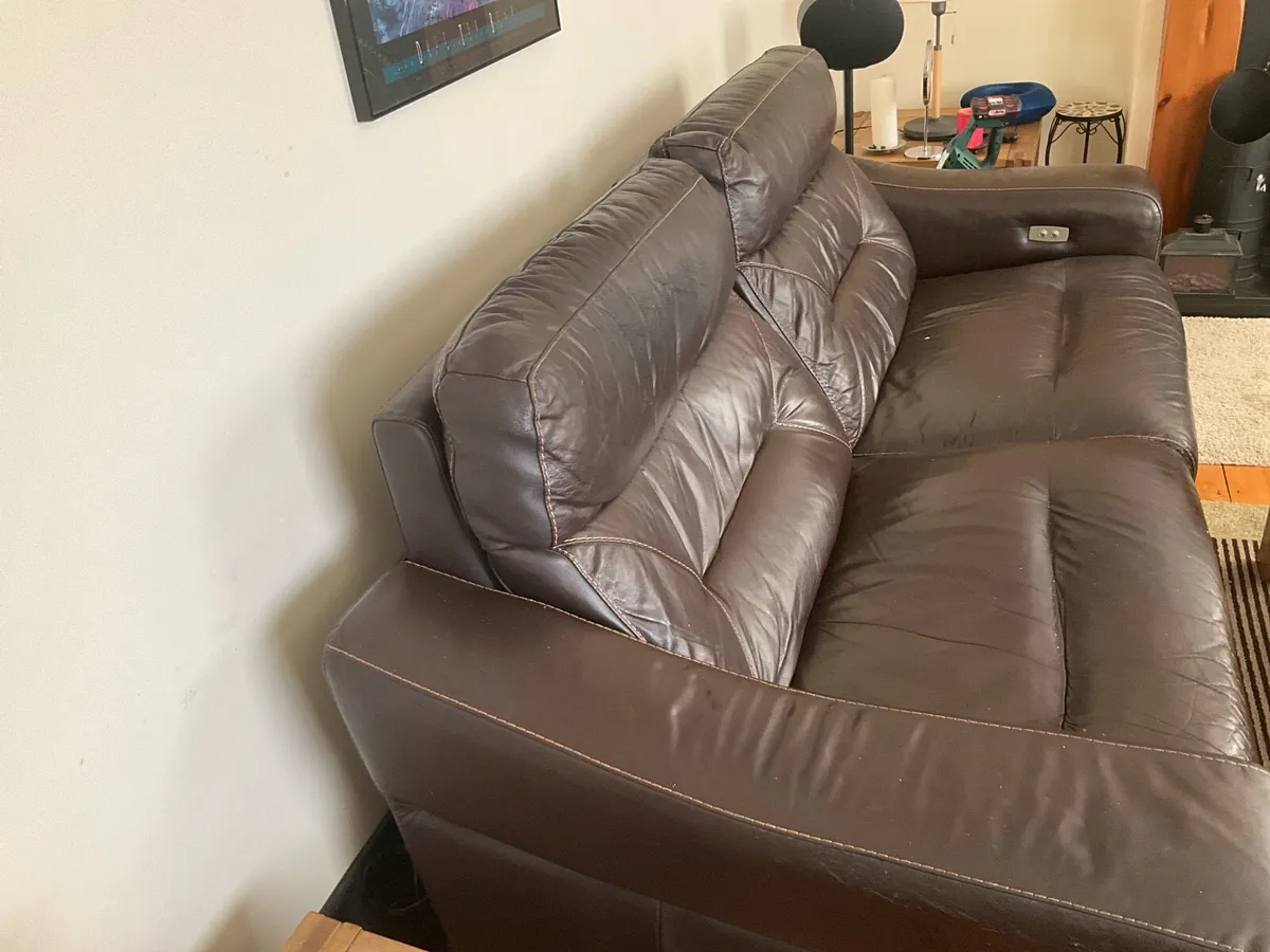 Free to collect  3 seater leather sofa and Armchai - Image 2