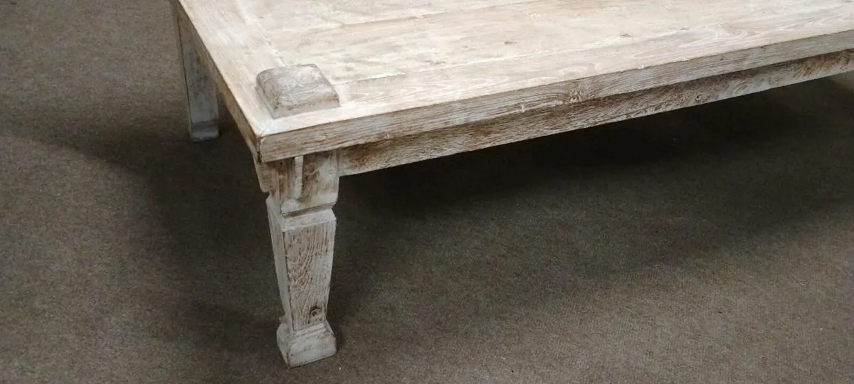 Large Decorative Bleach Wood  Bench - Image 3