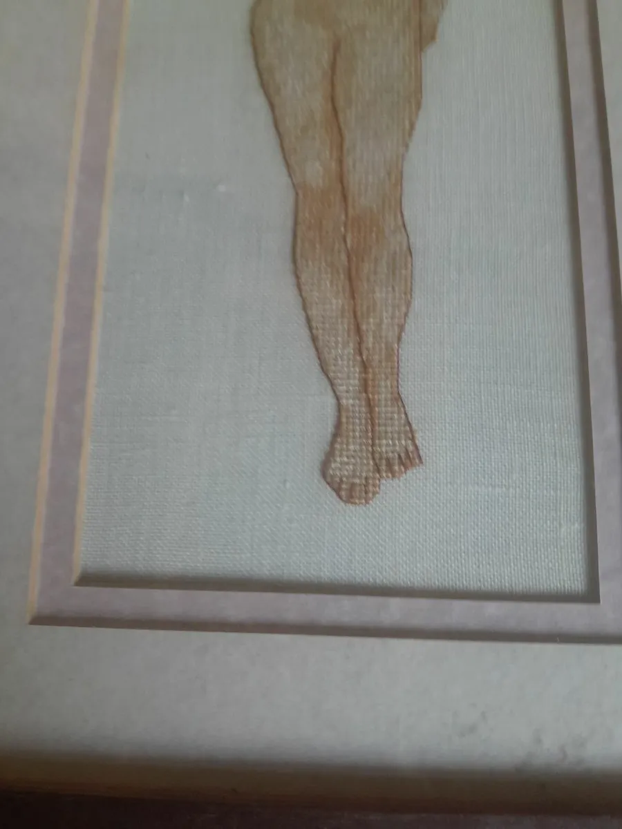 Two  framed  embroidered  pieces - Image 3