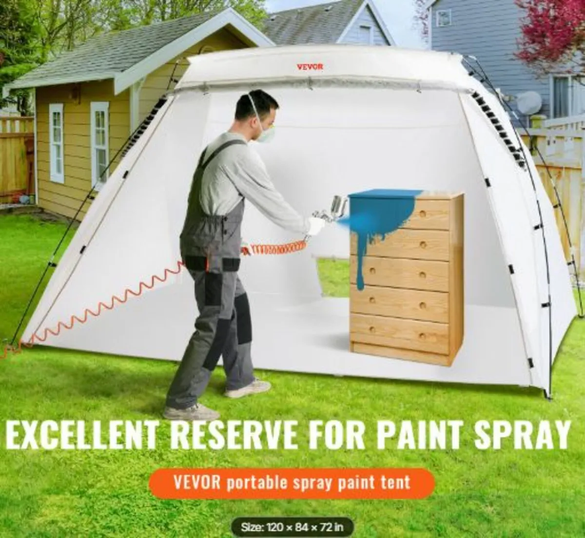 Spray Paint Shelter, 10x7x6ft Portable Spray Paint - Image 2