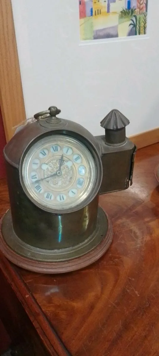 Original Brass Ships Compass Case Clock - Image 1