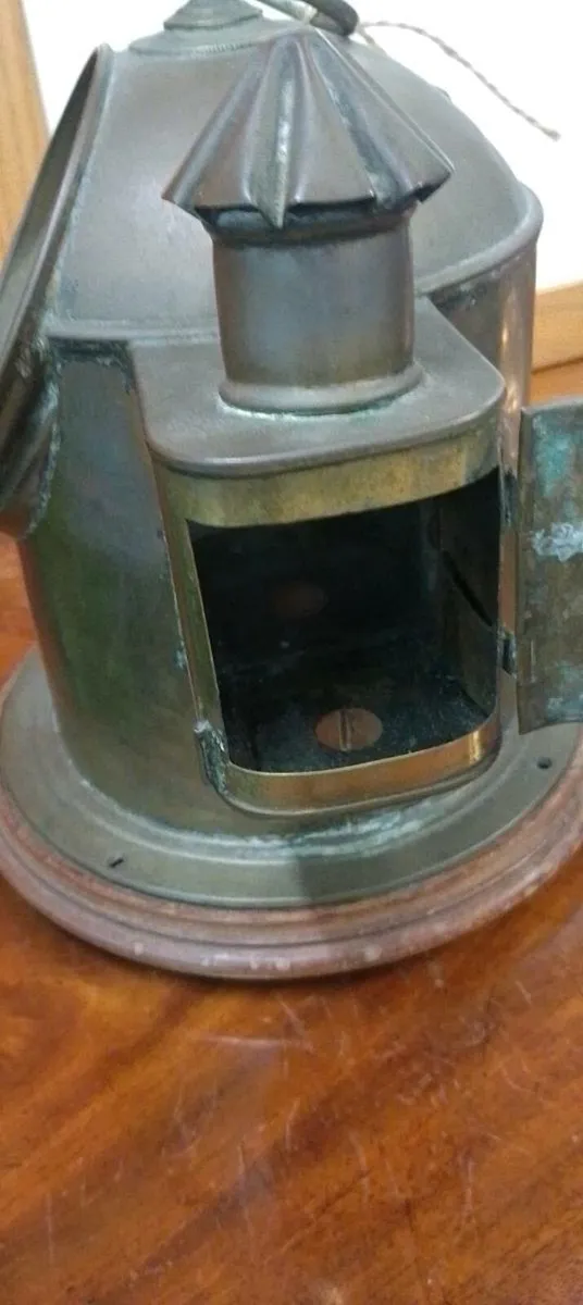 Original Brass Ships Compass Case Clock - Image 2