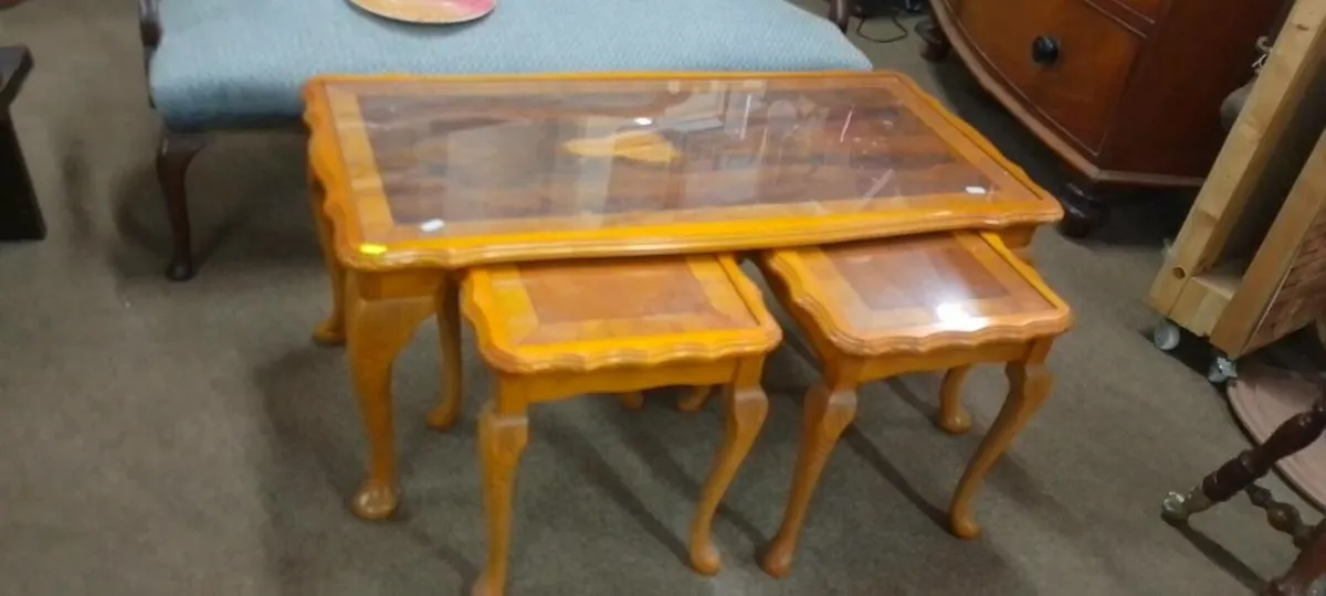 Walnut Effect Nest Of Tables - Image 3