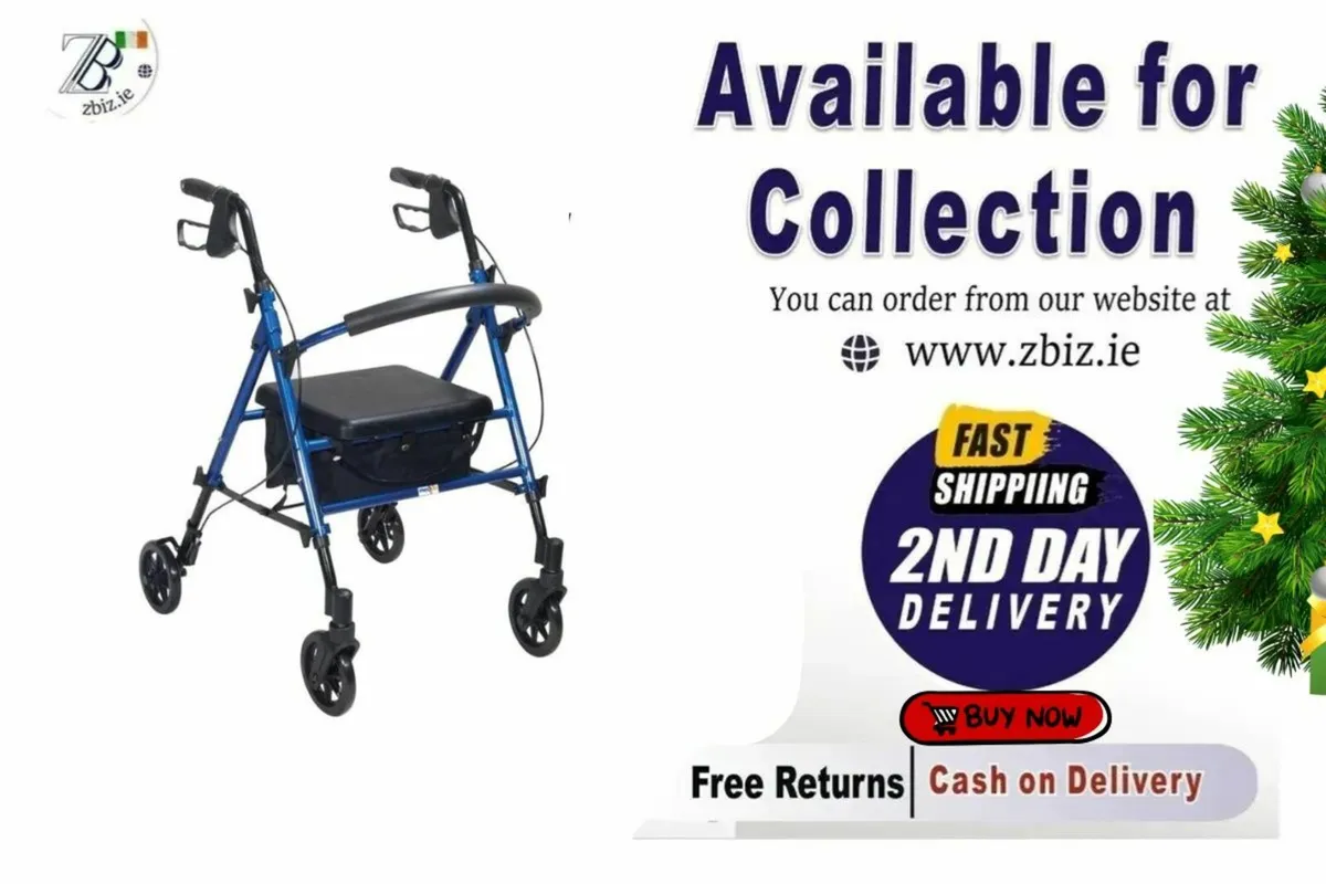 Lightweight Rollator: Foldable with Tray Basket - Image 1
