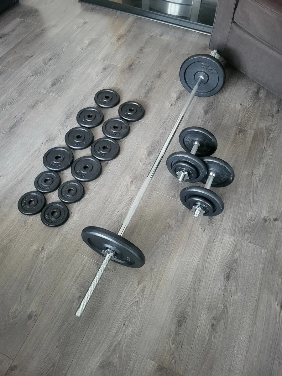 80kg Barbell & Dumbbell Set (Barely Used) - Image 1