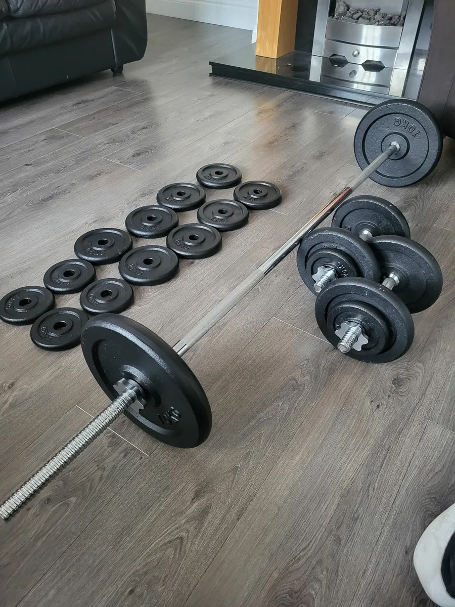 80kg Barbell & Dumbbell Set (Barely Used) - Image 4
