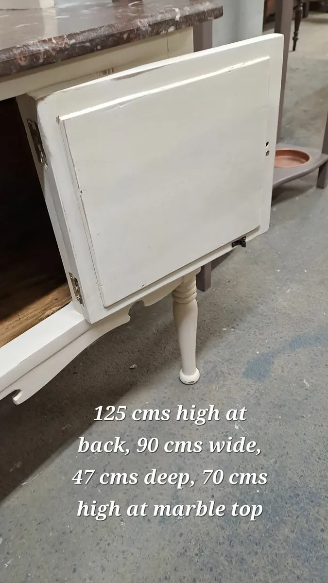 Early 1900s oak marble top wash stand - Image 2