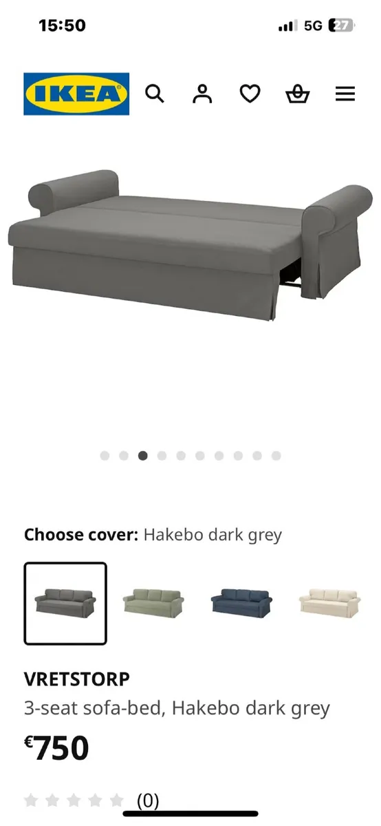 IKEA Grey Sofa Bed Good Condition - Image 3