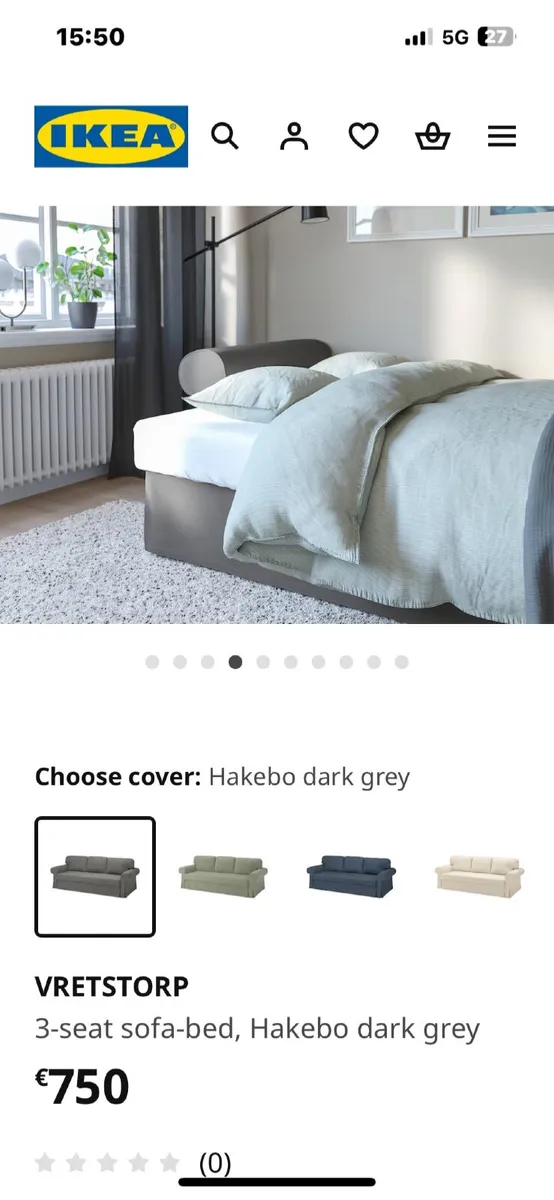 IKEA Grey Sofa Bed Good Condition - Image 4