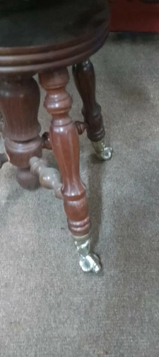 Decorative Mahogany Twist Height Adjustment Stool - Image 3