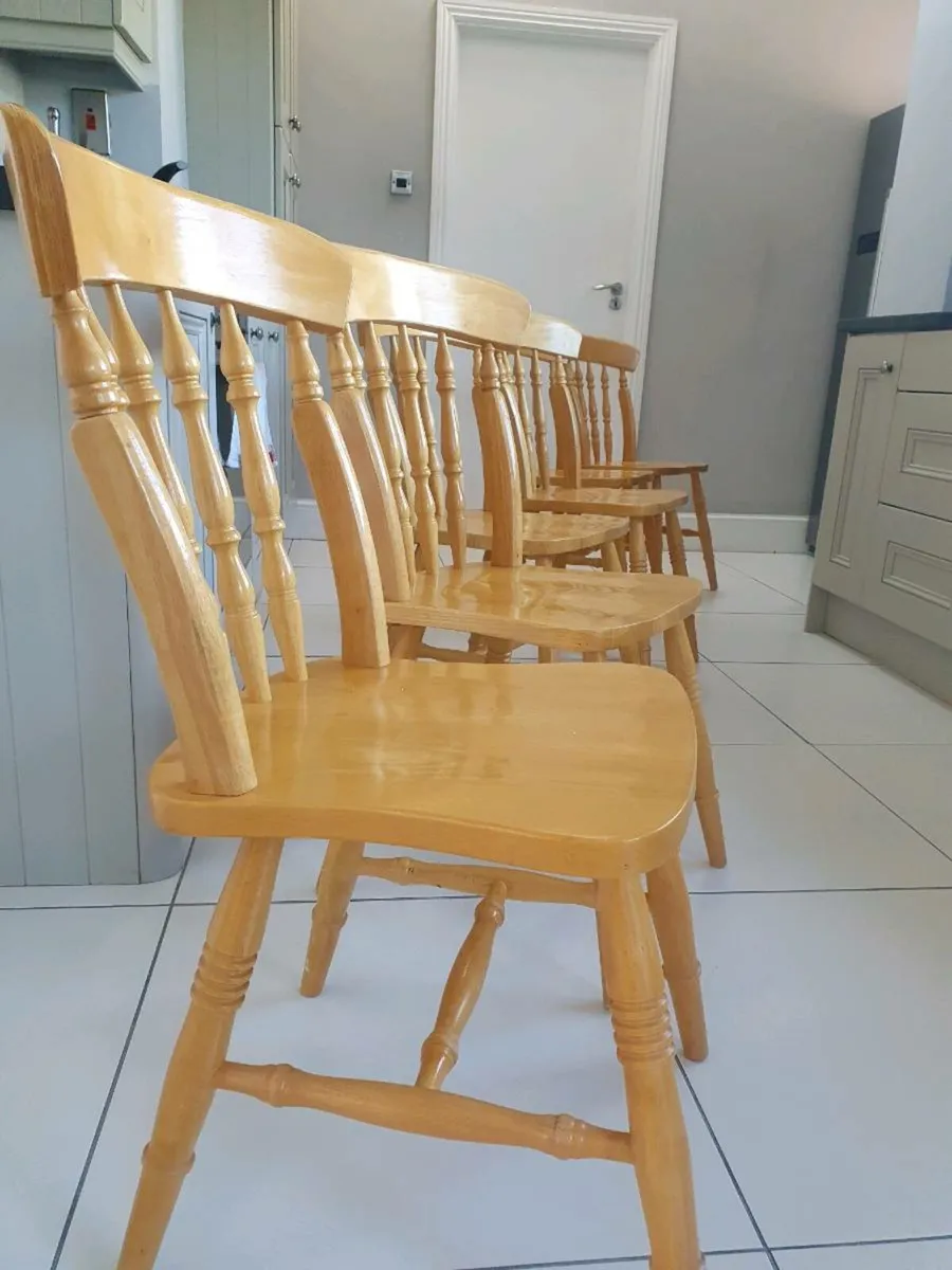 6 solid wood kitchen dining chairs - Image 3