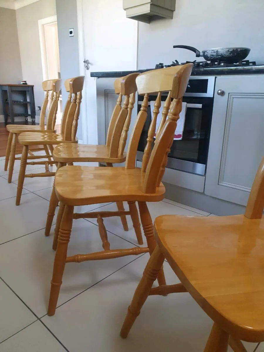 6 solid wood kitchen dining chairs - Image 4
