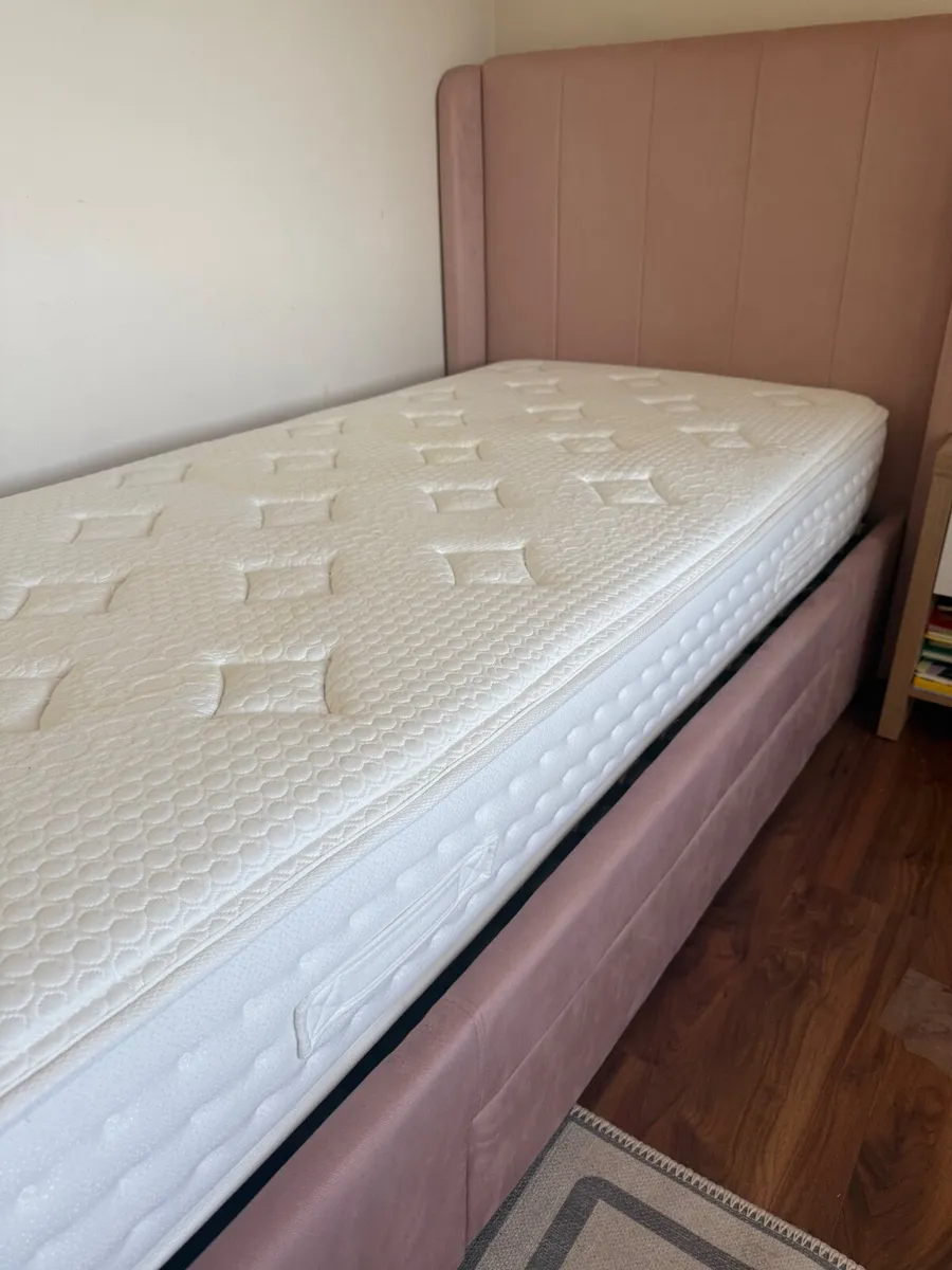 Pink Velvet Single bed - Image 1