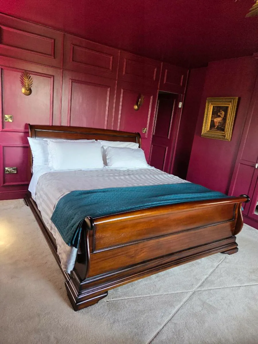 Sleigh Bed 6ft Mahogany - Image 1