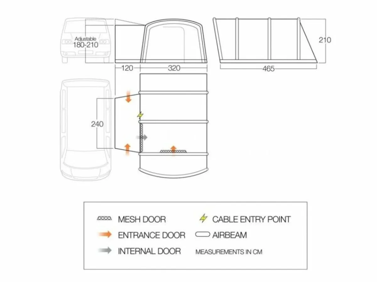 Vango Galli III Air Low Drive Away Awning - As new - Image 2