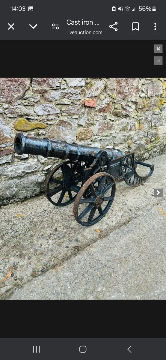 Cast iron cannons  pair 2 - Image 3