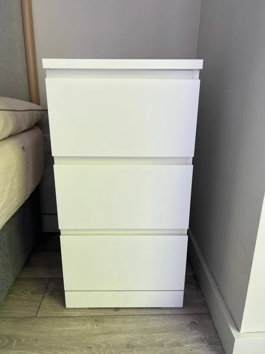 White Malm Chest with 3 Drawers Ikea - Image 1