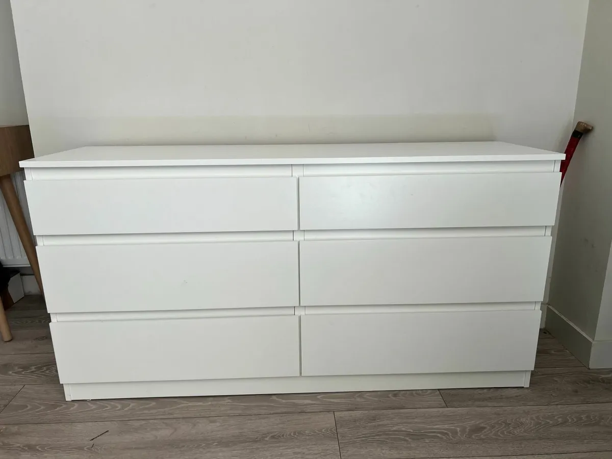 White Kullen Chest with 6 Drawers Ikea