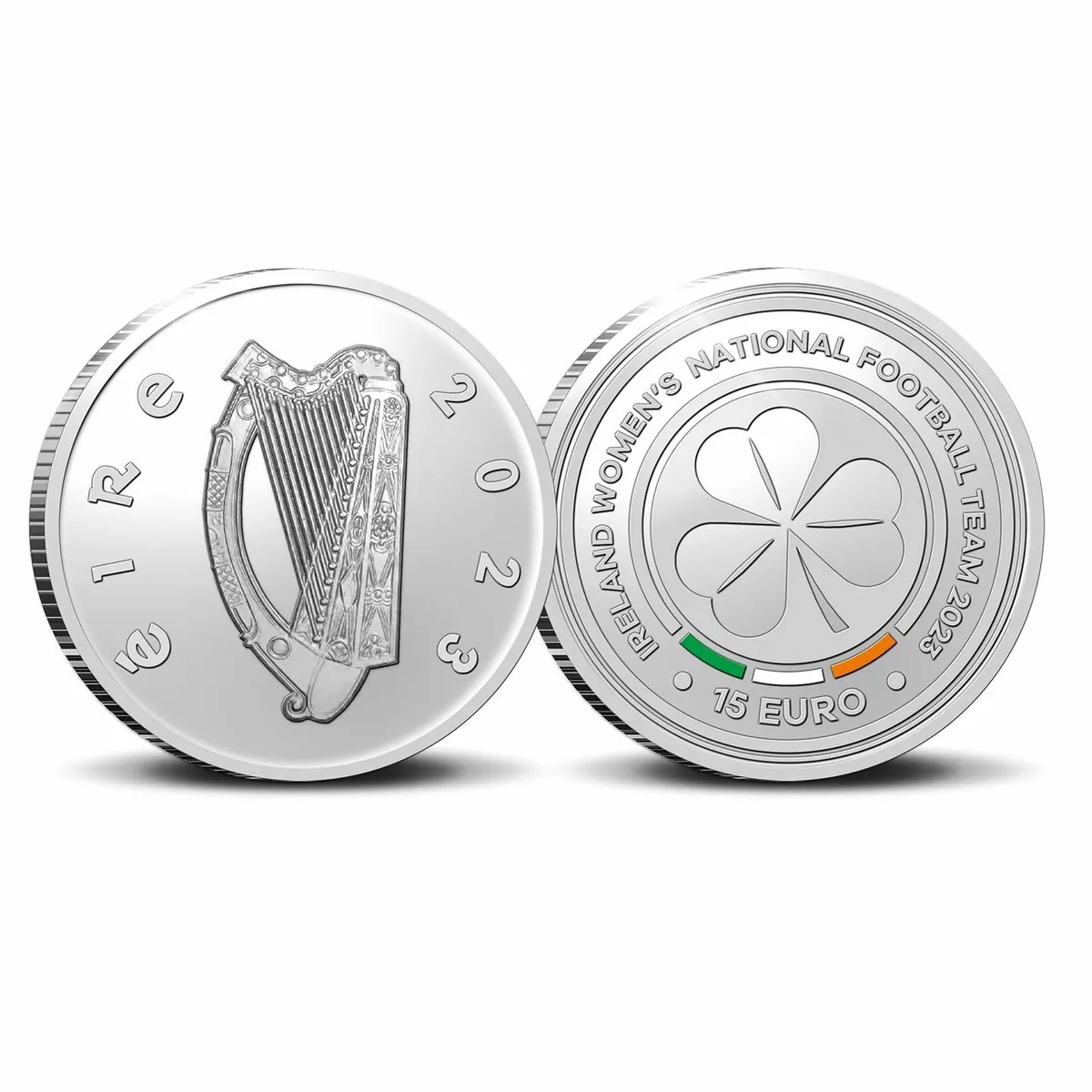 Ireland Womens Football Team €15 Silver Proof Coin - Image 1