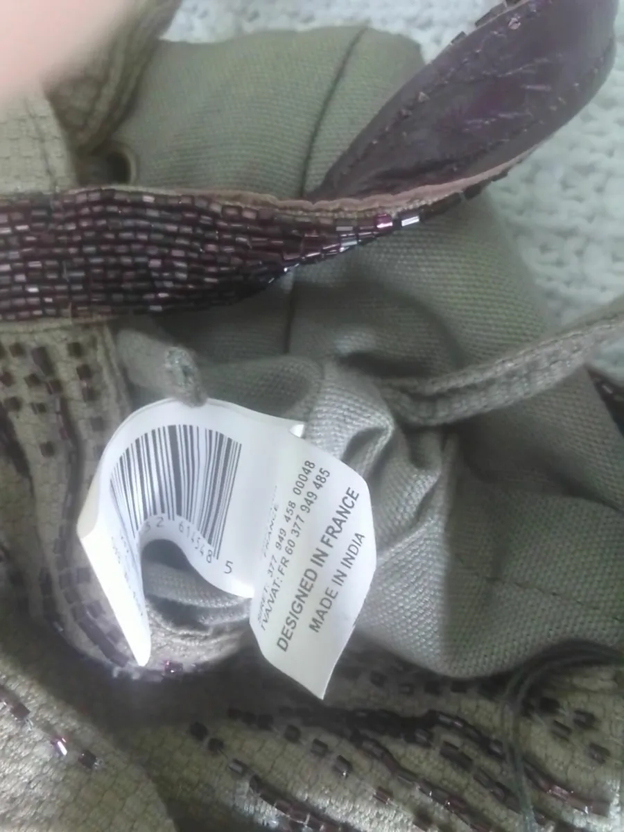 ANTIK BATIK PALE KHAKI EMBELLISHED BAG NEW - Image 2