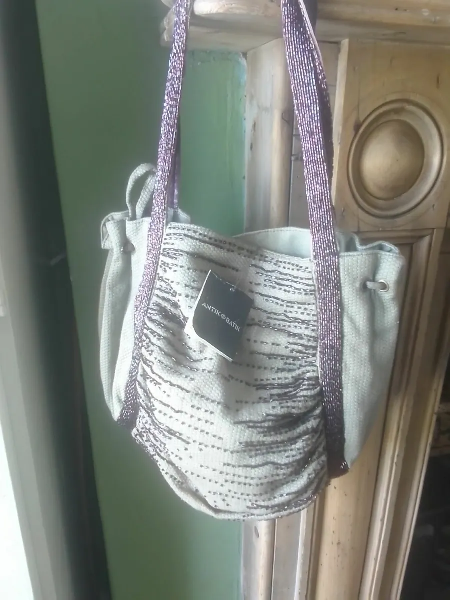 ANTIK BATIK PALE KHAKI EMBELLISHED BAG NEW - Image 1