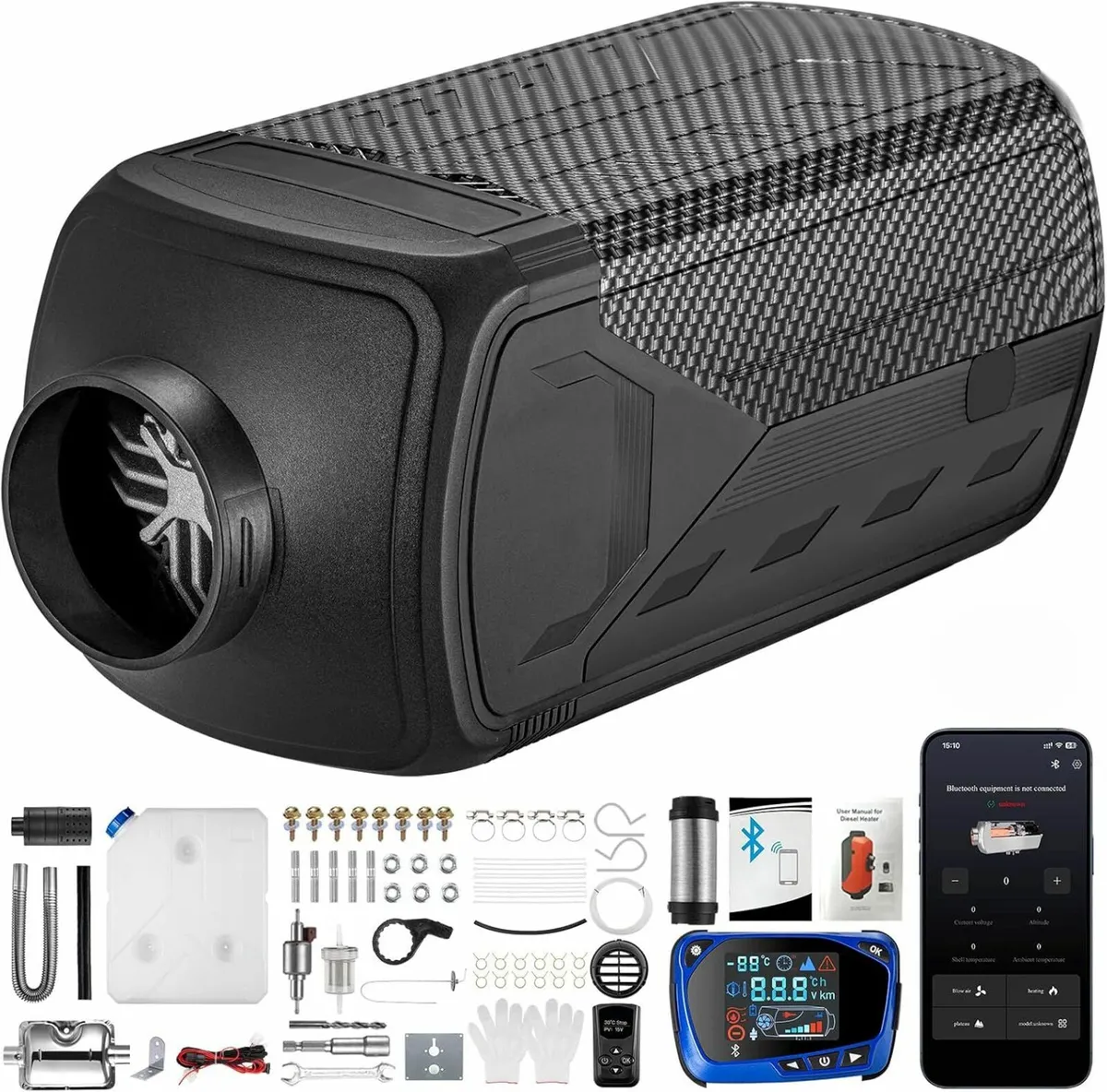 12V 8KW Diesel Heater,LCD,Remote, Bluetooth - Image 1