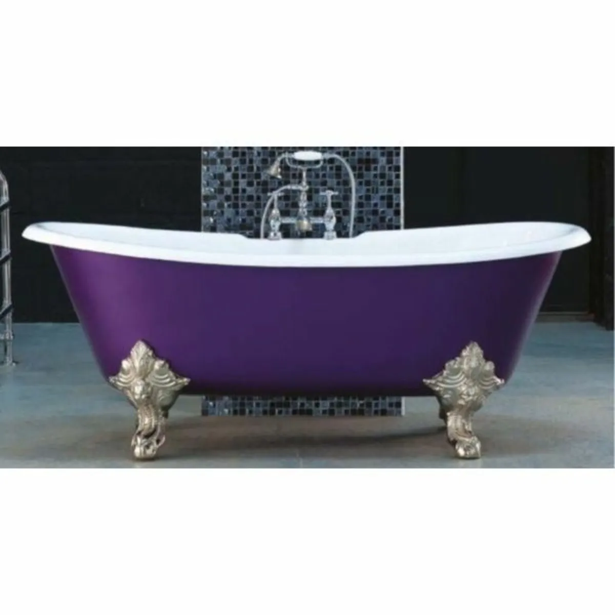 Milan Double Ended Roll Top Bath Bath  Cast Iron B - Image 1