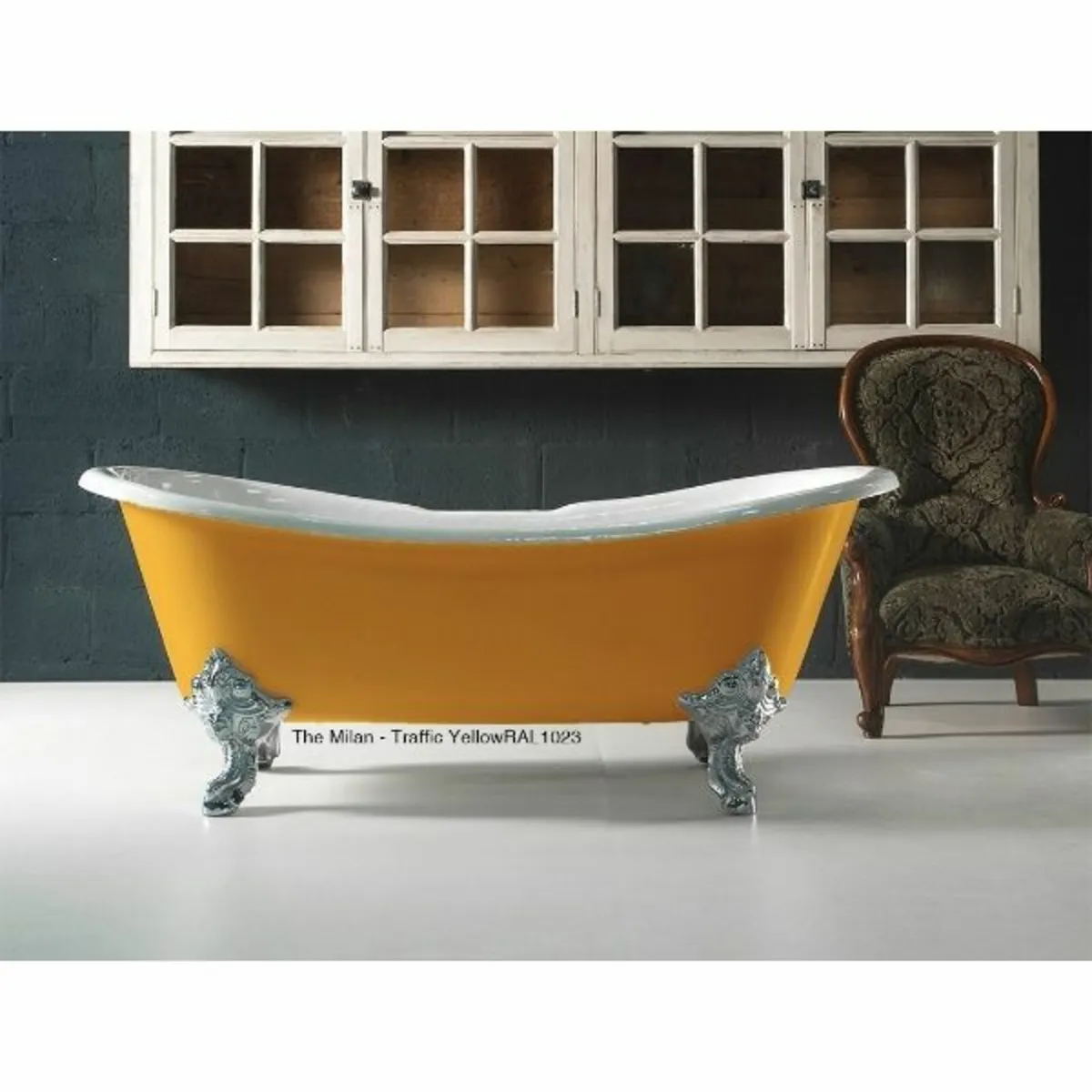 Milan Double Ended Roll Top Bath Bath  Cast Iron B - Image 2