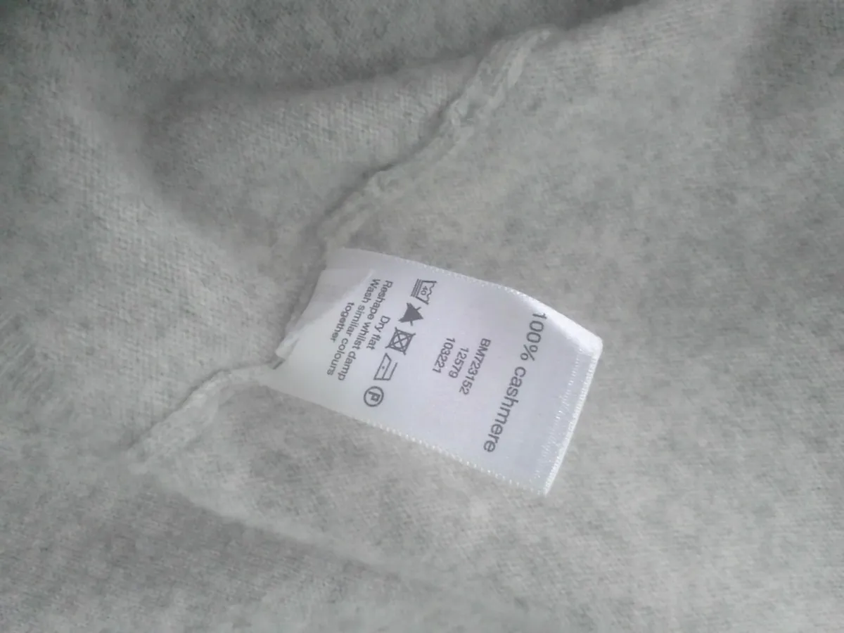 GREY 100% CASHMERE COWL NECK JUMPER SIZE 16 - Image 3
