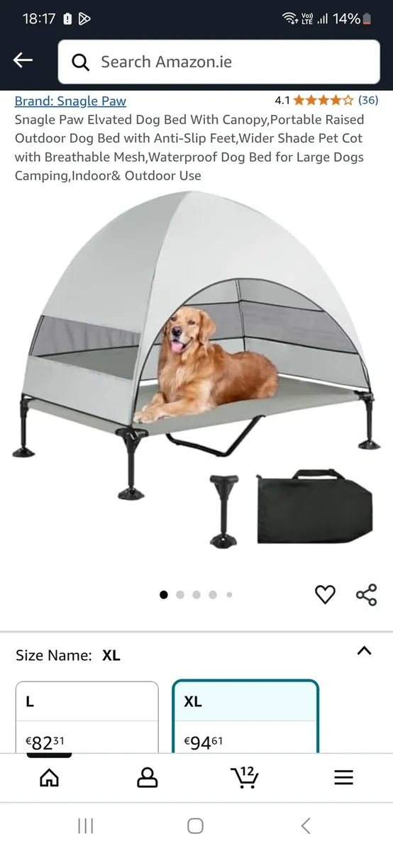 Outdoor dog bed with canopy - Image 1