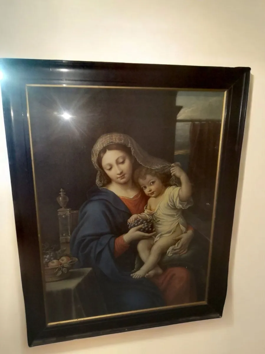 Large antique picture not print - Image 1