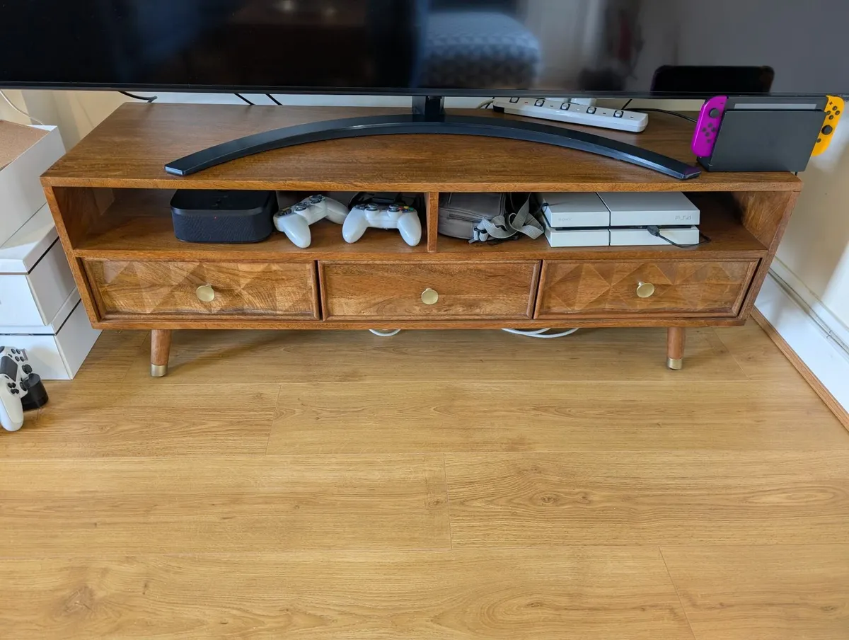 TV Unit Dark Lloyd Mango Wood - Image 1