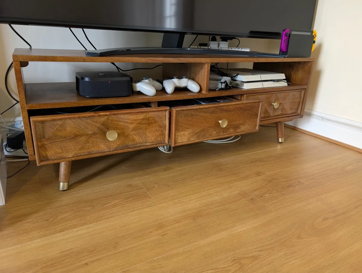TV Unit Dark Lloyd Mango Wood - Image 2