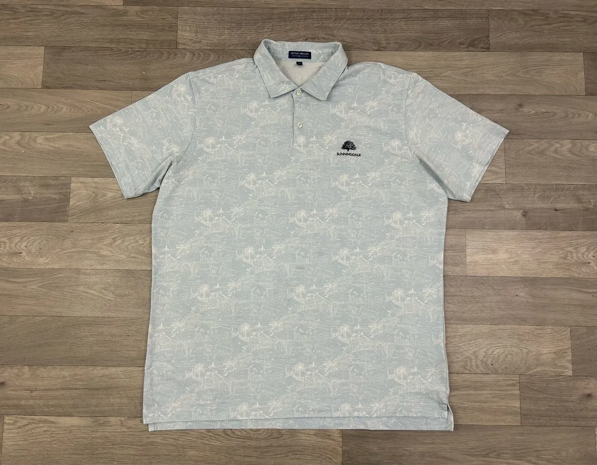 Peter Millar Patterned Golf Polo Shirt Mens XL/XXL - Image 1