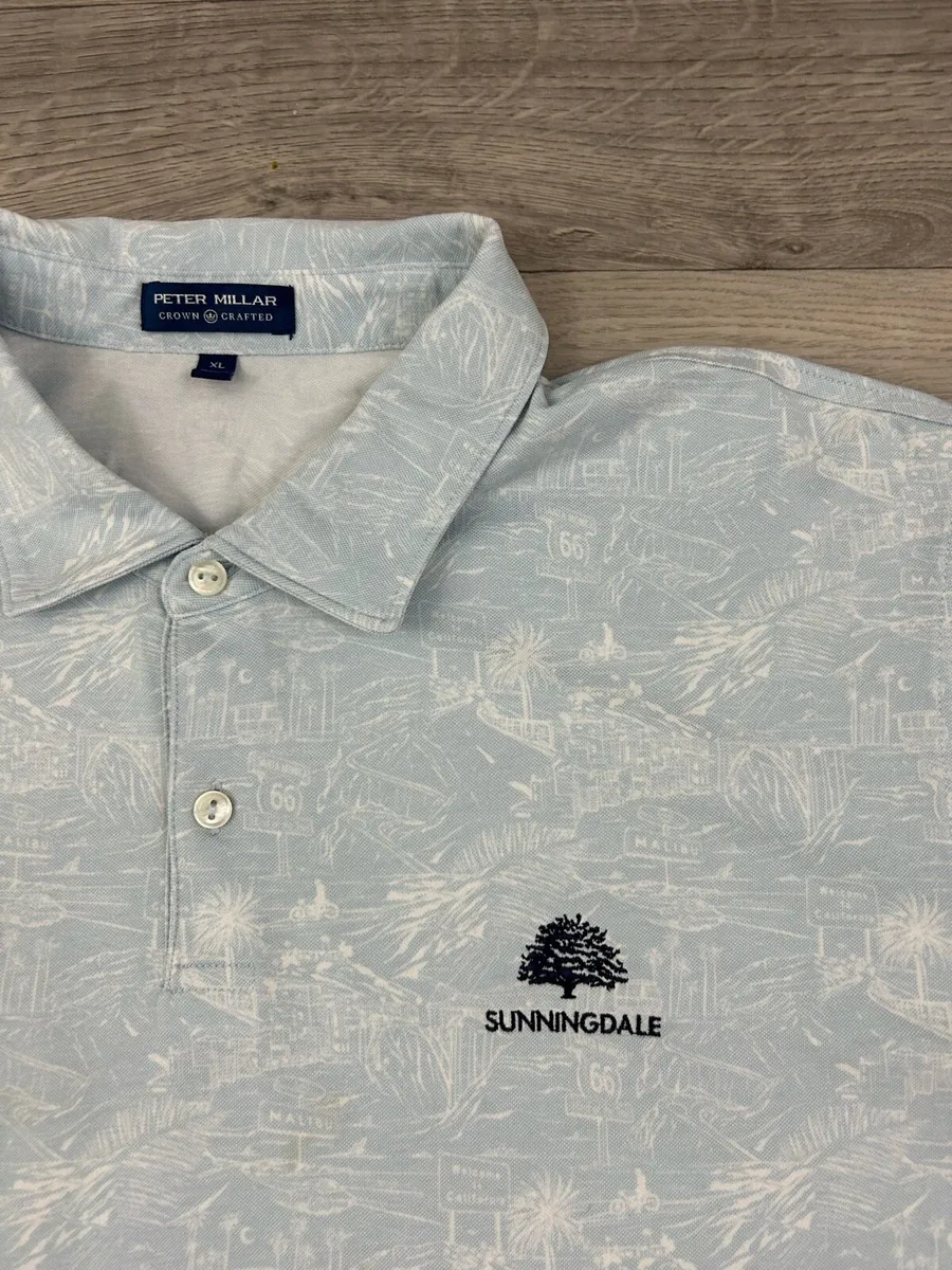 Peter Millar Patterned Golf Polo Shirt Mens XL/XXL - Image 3