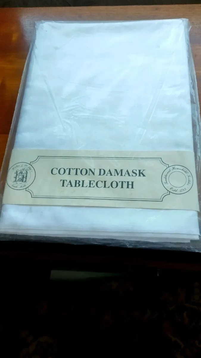 Vintage 1960's Damask Tablecloth - Image 1