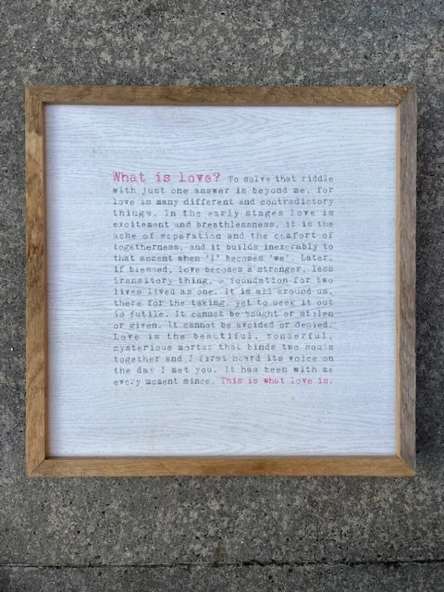 'What is Love? - Framed Print by Coulson McLeod - Image 1