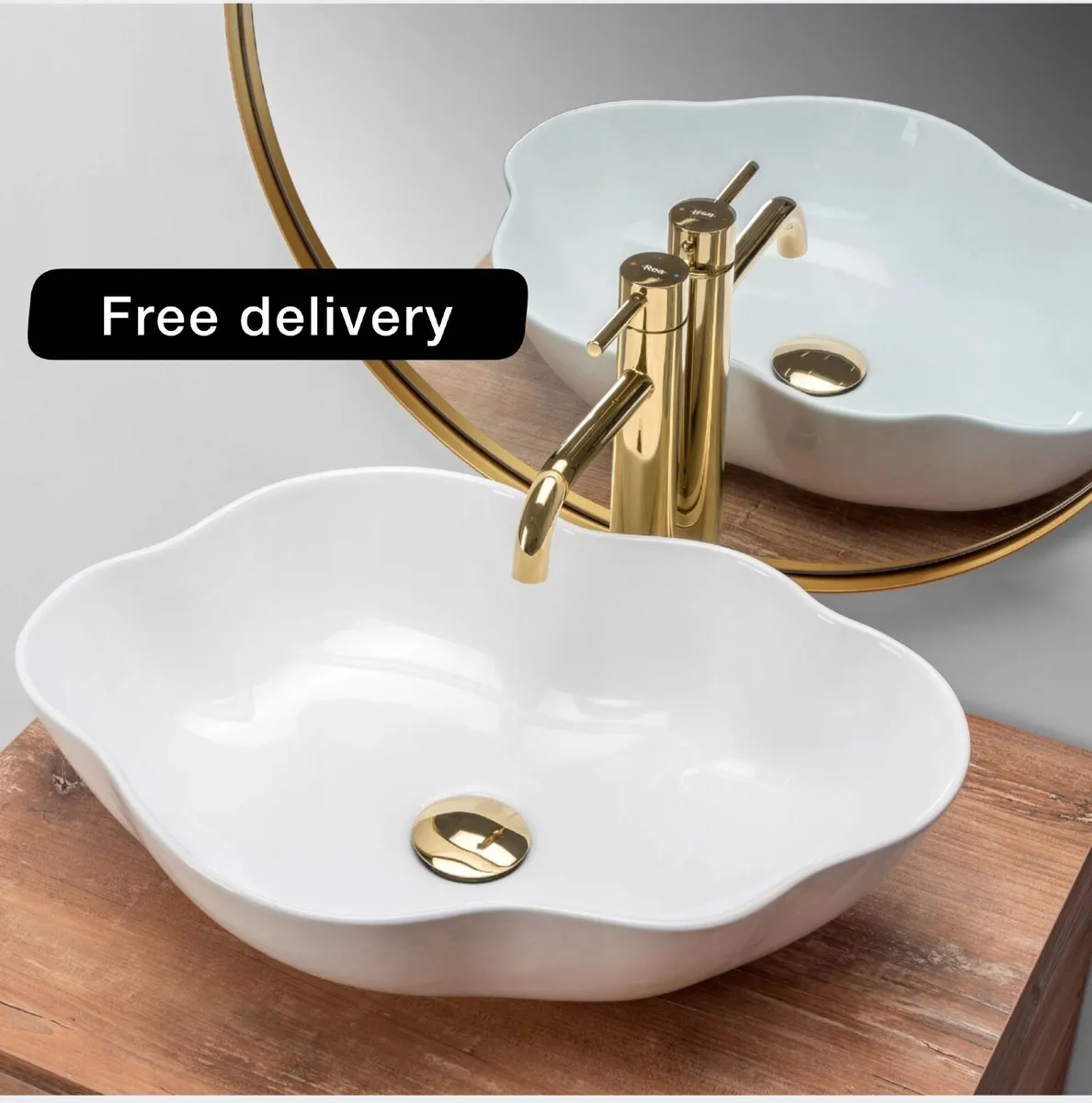Washbasin set + tap + stopper - Image 1