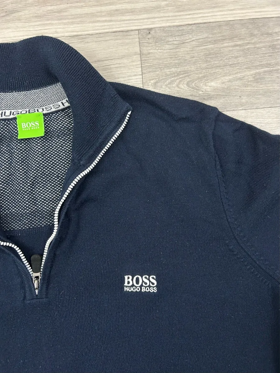Hugo Boss Cotton Blend half zip Jumper Medium - Image 4